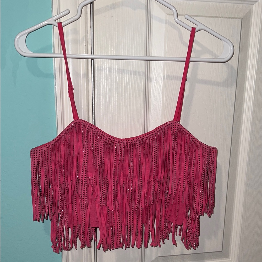 Vibrant Pink Fringe Camisole